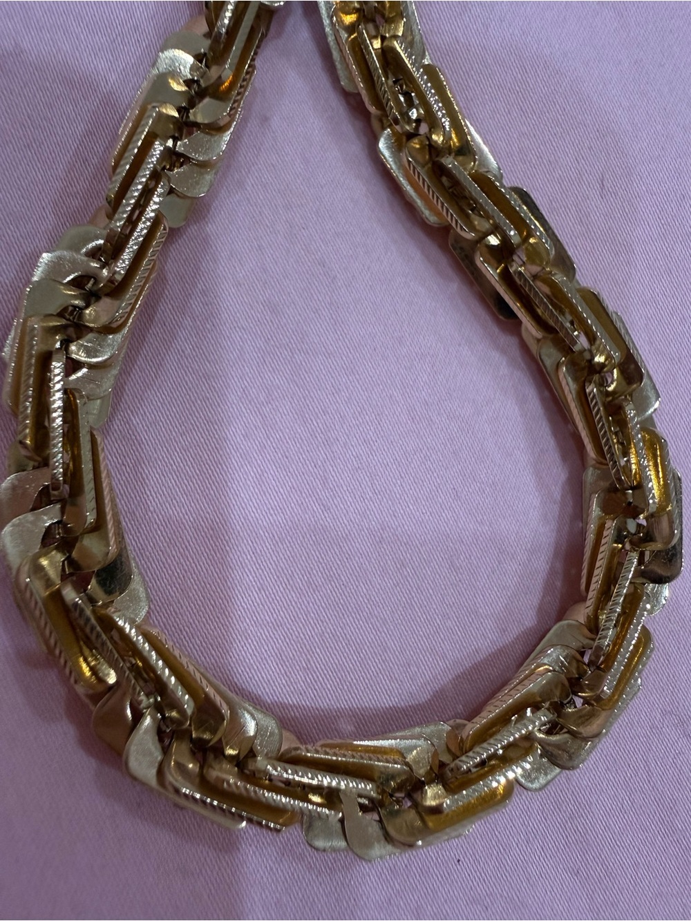 Rare Unique Gold Thick Chunky Link Necklace